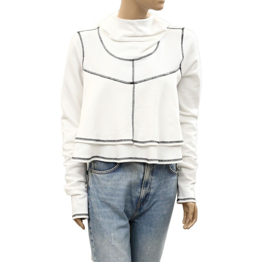 Free People FP Movement First Place Pullover Hoodie Cropped Top White XL 286374 - Picture 5 of 9
